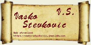 Vasko Stevković vizit kartica